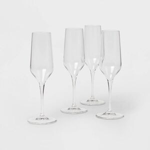 Threshold - 8oz 4pk Glass Atherton Champagne Glasses - Thresho White